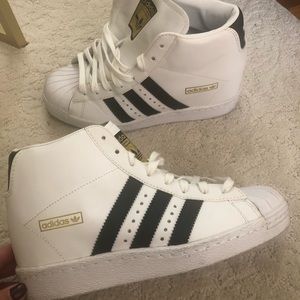 Adidas Superstar Up Wedge Heel Sneaker 5.5 White